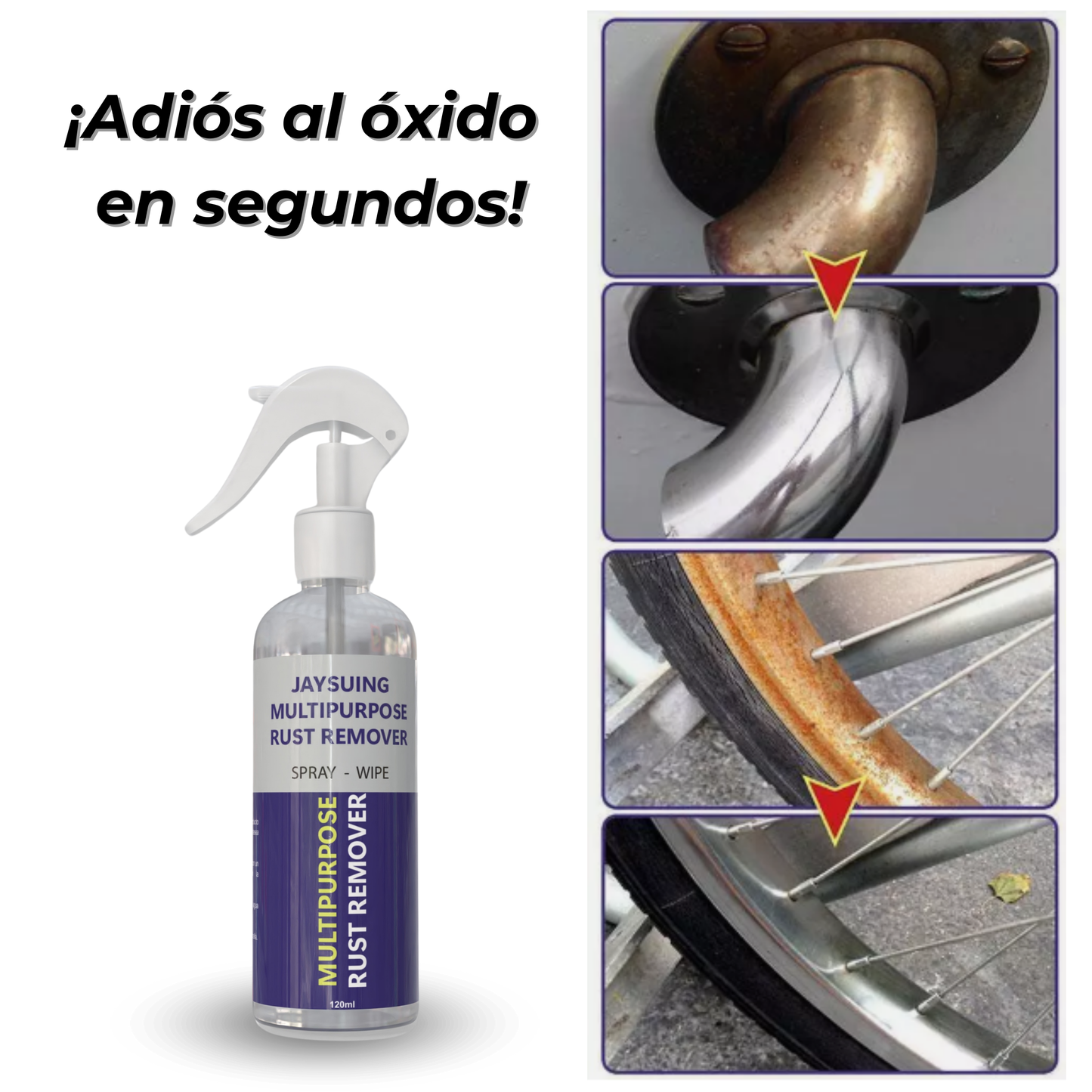 SPRAY ANTIÓXIDO EFICAZ - ¡Ideal para herramientas, autos, bicicletas y más! - 120ML