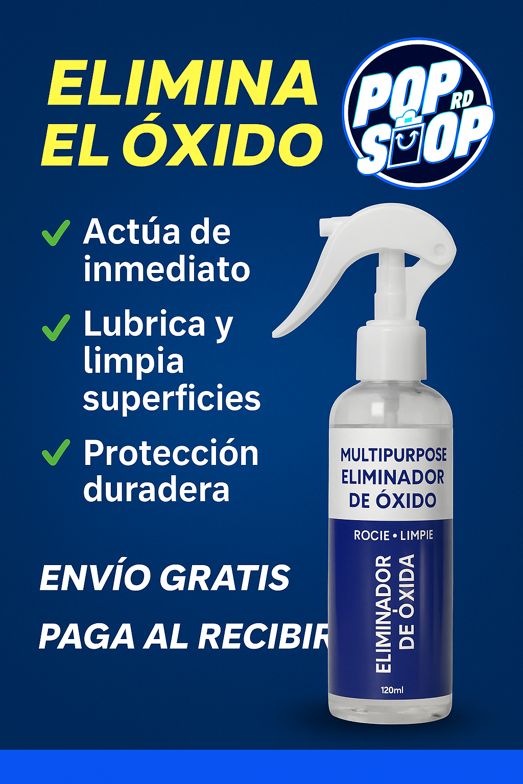 SPRAY ANTIÓXIDO EFICAZ - ¡Ideal para herramientas, autos, bicicletas y más! - 120ML