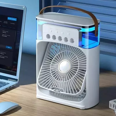 ABANICO VENTILADOR DE AIRE CON HUMIFICADOR - ¡Confort y frescura donde más lo necesitas!