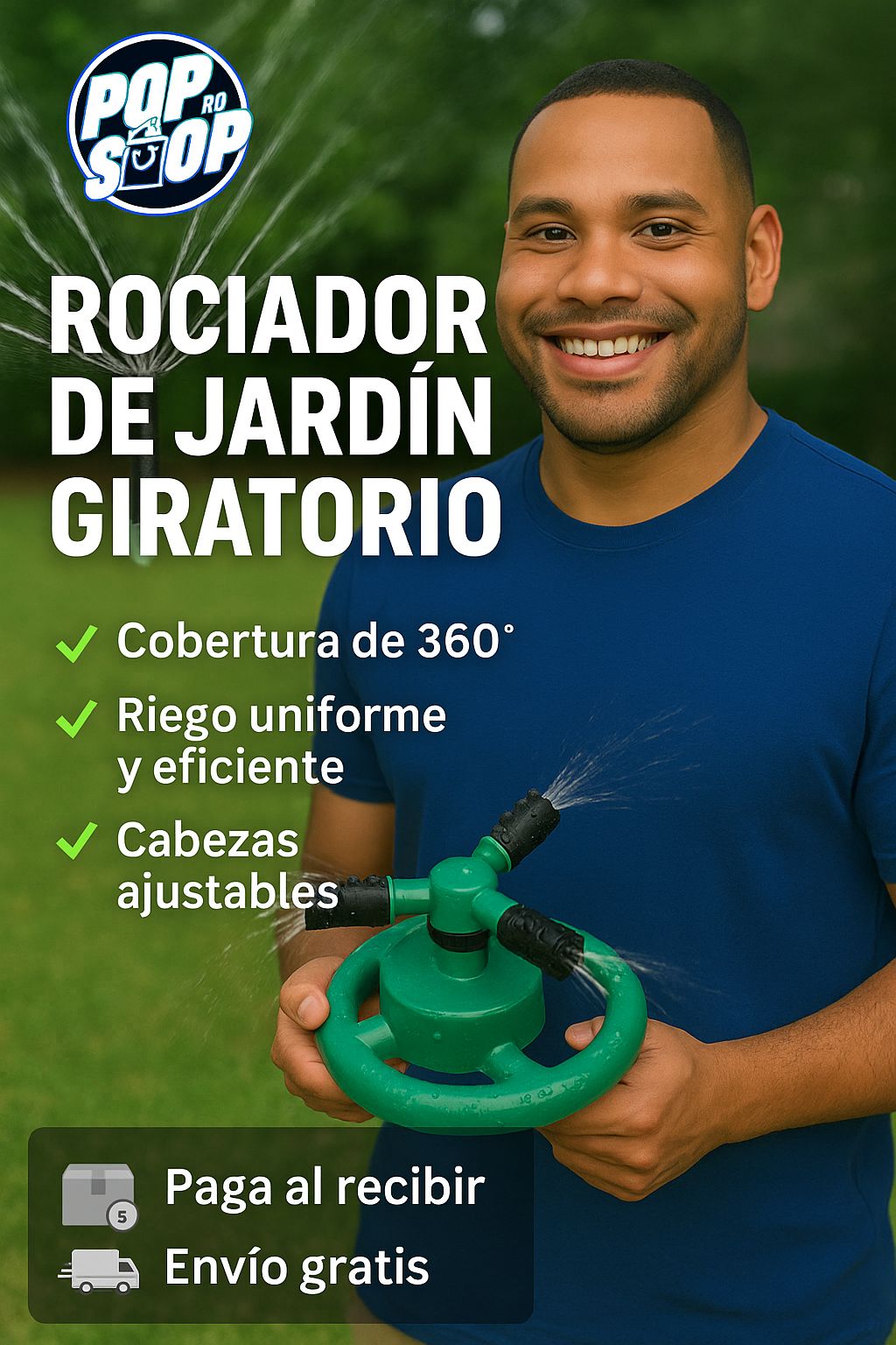 ROCIADOR GIRATORIO PARA JARDÍN- ¡Ahorra agua y tiempo con tecnología de riego giratorio!