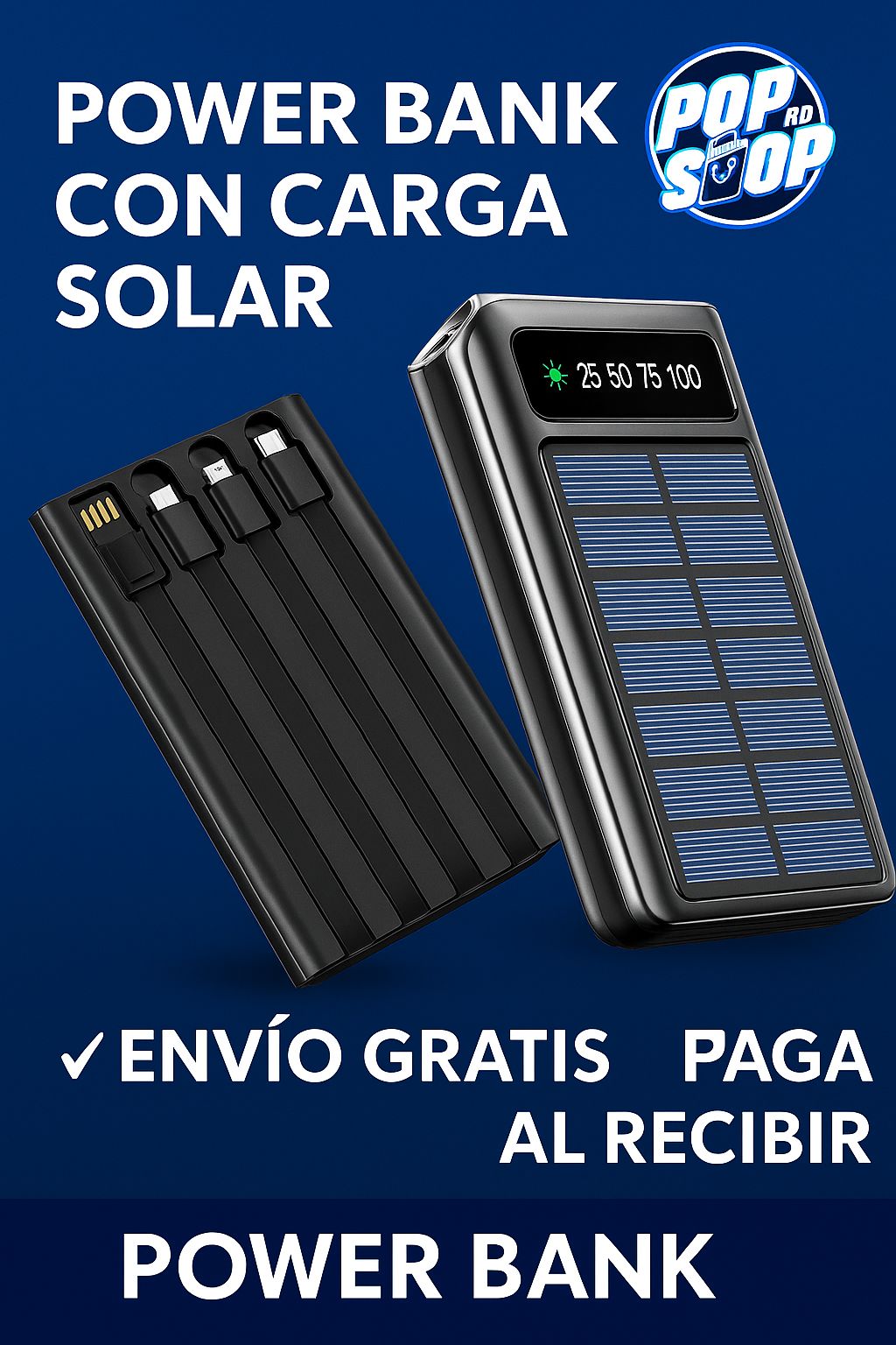 ¡POWER BANK CON CARGA SOLAR!