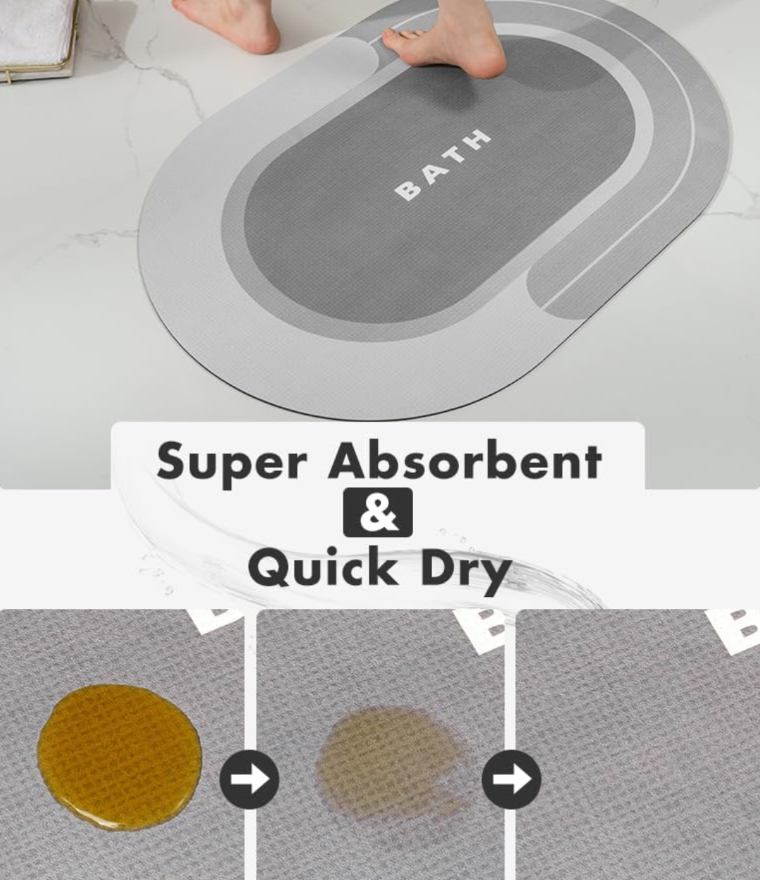 TAPETE ANTICAIDAS 2X1  ¡Baño Siempre Seco!