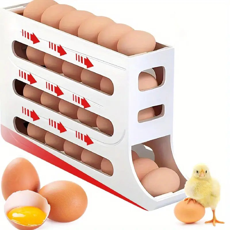 Organizador de Huevos 4 Niveles  ¡Cocina Organizada!