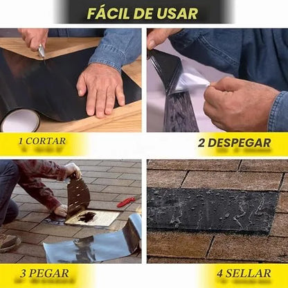 cinta impermeable ¡Sella goteras, hoyos y fugas en segundos y sin herramientas!
