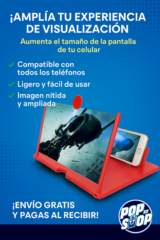 AMPLIFICADOR DE PANTALLA - ¡Transforma tu celular en una pantalla de cine en segundos!