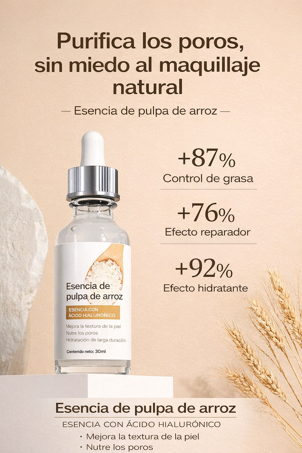 Serum de Arroz Bioaqua 2x1 ¡Piel Hidratada y Radiante!