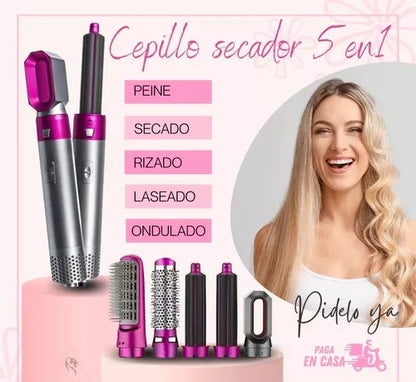 CEPILLO PARA CABELLO 5 EN 1 - ¡5 funciones para un look espectacular!