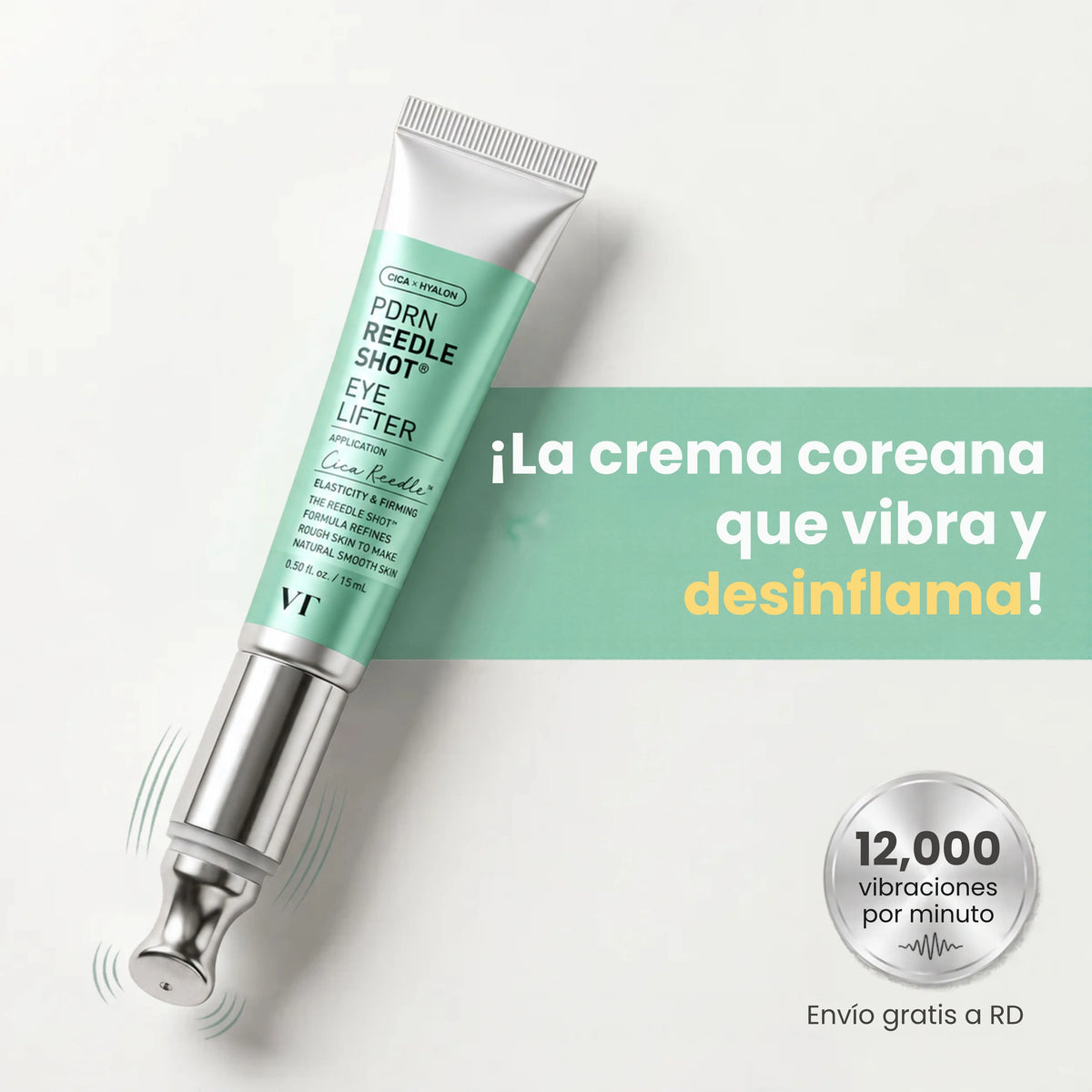 Crema para el contorno de ojos ¡Vibra, desinflama y rejuvenece tu mirada!