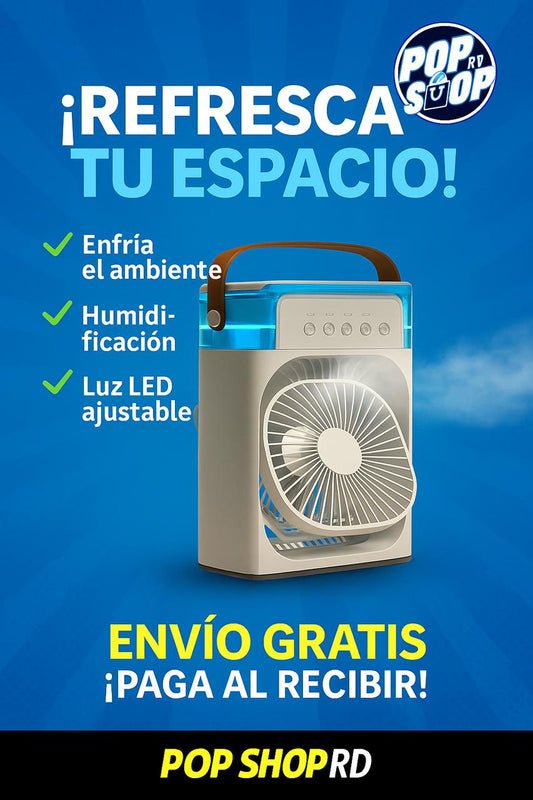 ABANICO VENTILADOR DE AIRE CON HUMIFICADOR - ¡Confort y frescura donde más lo necesitas!