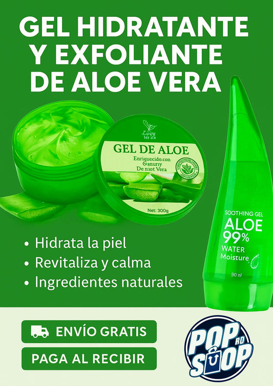 ALOE VERA PURO: GEL HIDRATANTE + EXFOLIANTE NATURAL - ¡Hidratación y cuidado natural para tu piel!