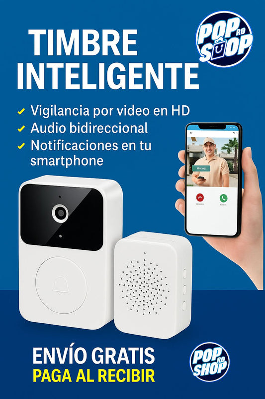 TIMBRE CON CÁMARA DE VIDEO INALÁMBRICA ¡Tu puerta, siempre vigilada, desde tu móvil !