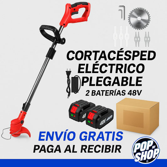 CORTA CESPED ELECTRICO PLEGABLE 2 BATERIA 48V - ¡Potencia y precisión al cortar: Tu jardín impecable con un solo pase!
