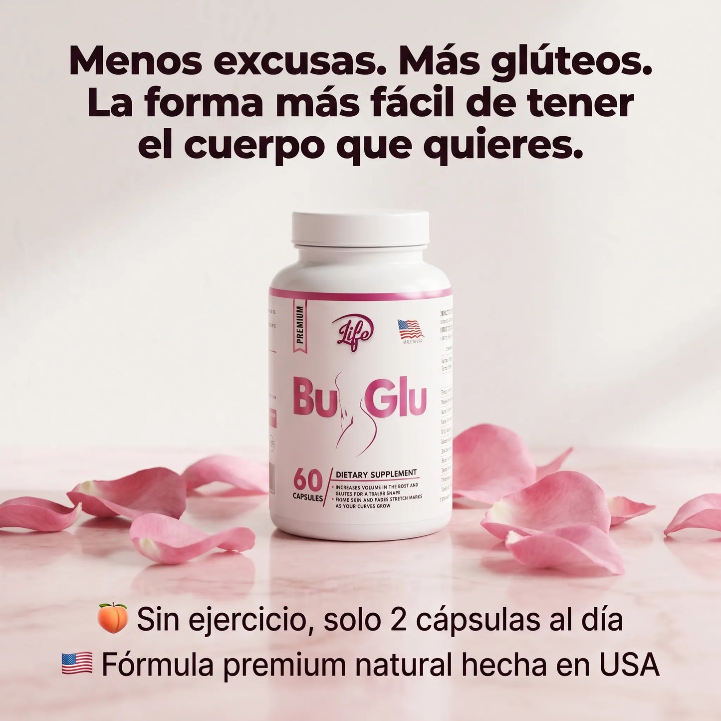 Bu-Glu Suplemento ¡Aumenta tus glúteos mientras sigues con tu vida!